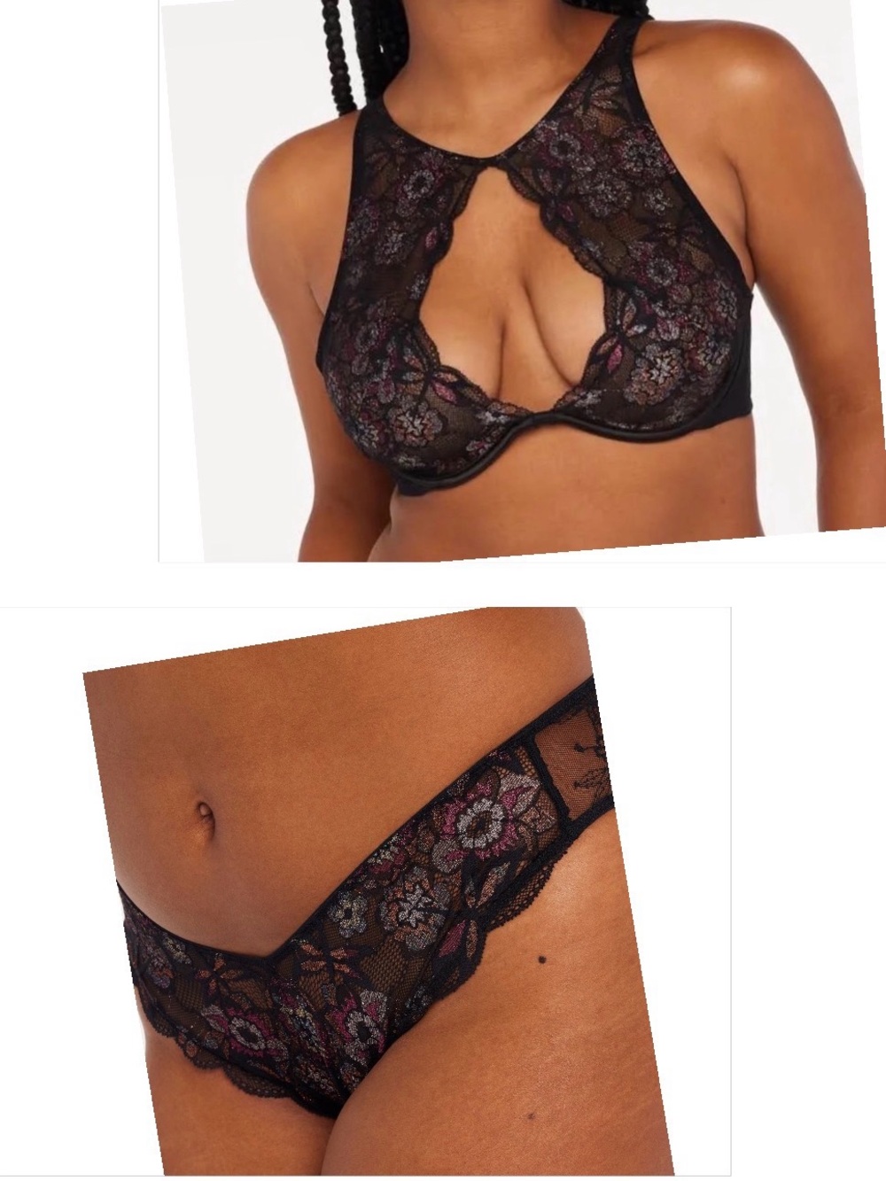 NWT! Savage X Fenty Art Nouveau Lace Unlined Bra & Lace Cheeky Panty